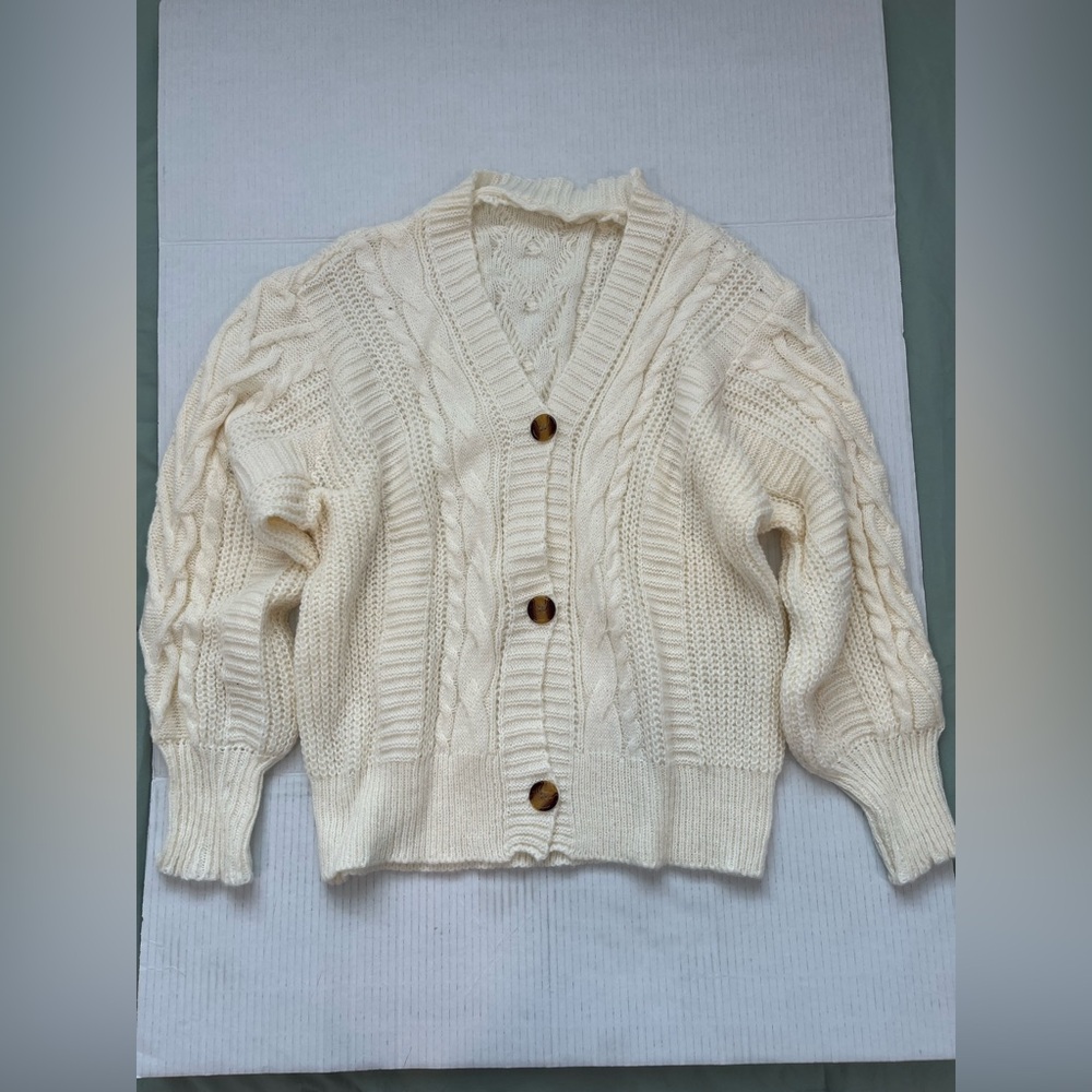 Cozy Cream Cable Knit Cardigan